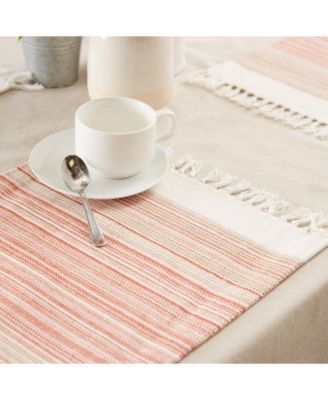 Fringed Stripe Table Toppers, 13" x 20", Set of 6
