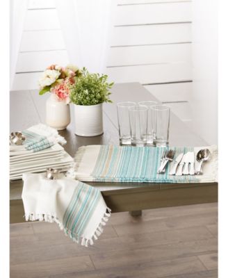 Fringed Stripe Table Toppers, 13" x 20", Set of 6