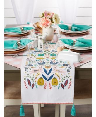 Easter Garden Embellished Table Runner, 14" x 108"