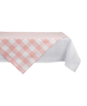 Design Imports Buffalo Check Table Topper, 40" X 40" In Pink