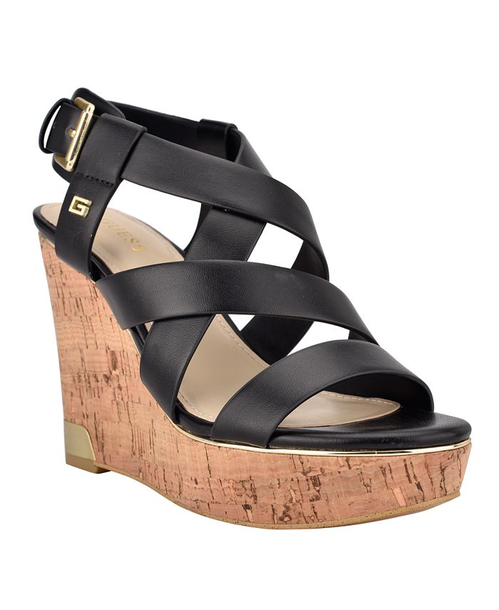 GUESS Women's Hearth Wedge Sandals - Macy's