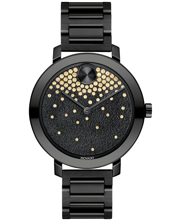 Movado - Women's Swiss Bold Evolution Black Ion-Plated Steel Bracelet Watch 34mm