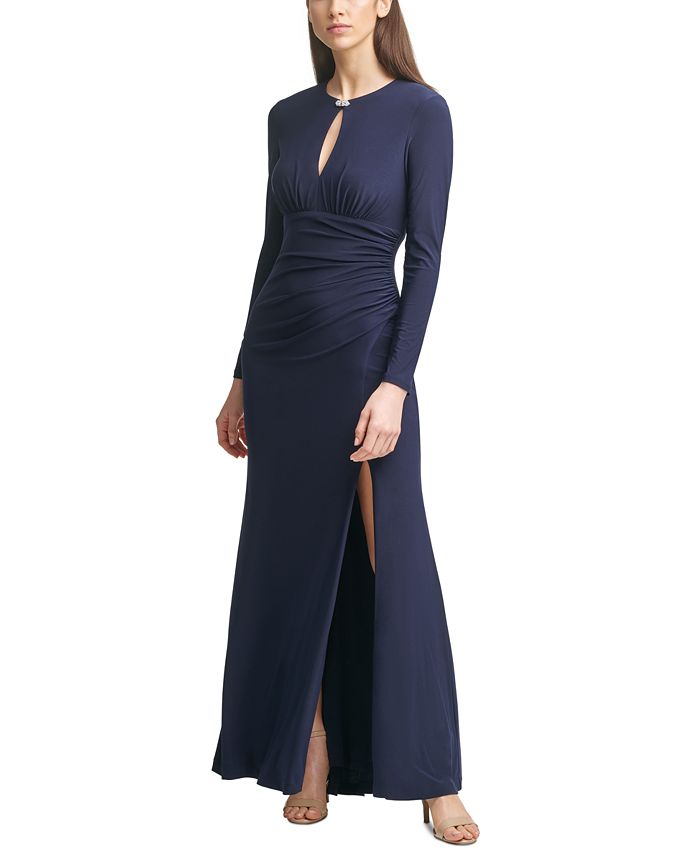 Vince Camuto Keyhole-Cutout Gown - Macy's