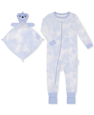 Max & Olivia Baby Boys 1-Piece Cloud-Print Coverall with Blankie Baby