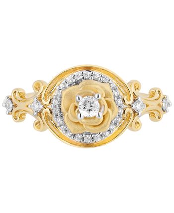 Enchanted Disney Fine Jewelry - Diamond Belle 30th Anniversary Rose Ring (1/5 ct. t.w.) in 14k Gold