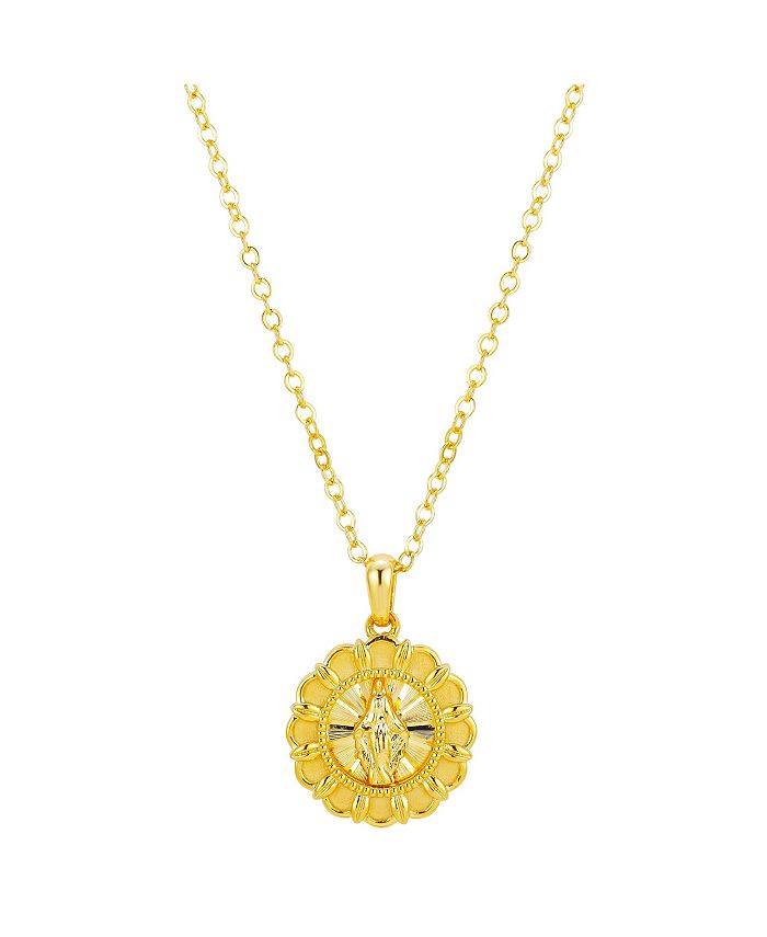 Unwritten - Gold Flash Plated Saint Coin Pendant Necklace