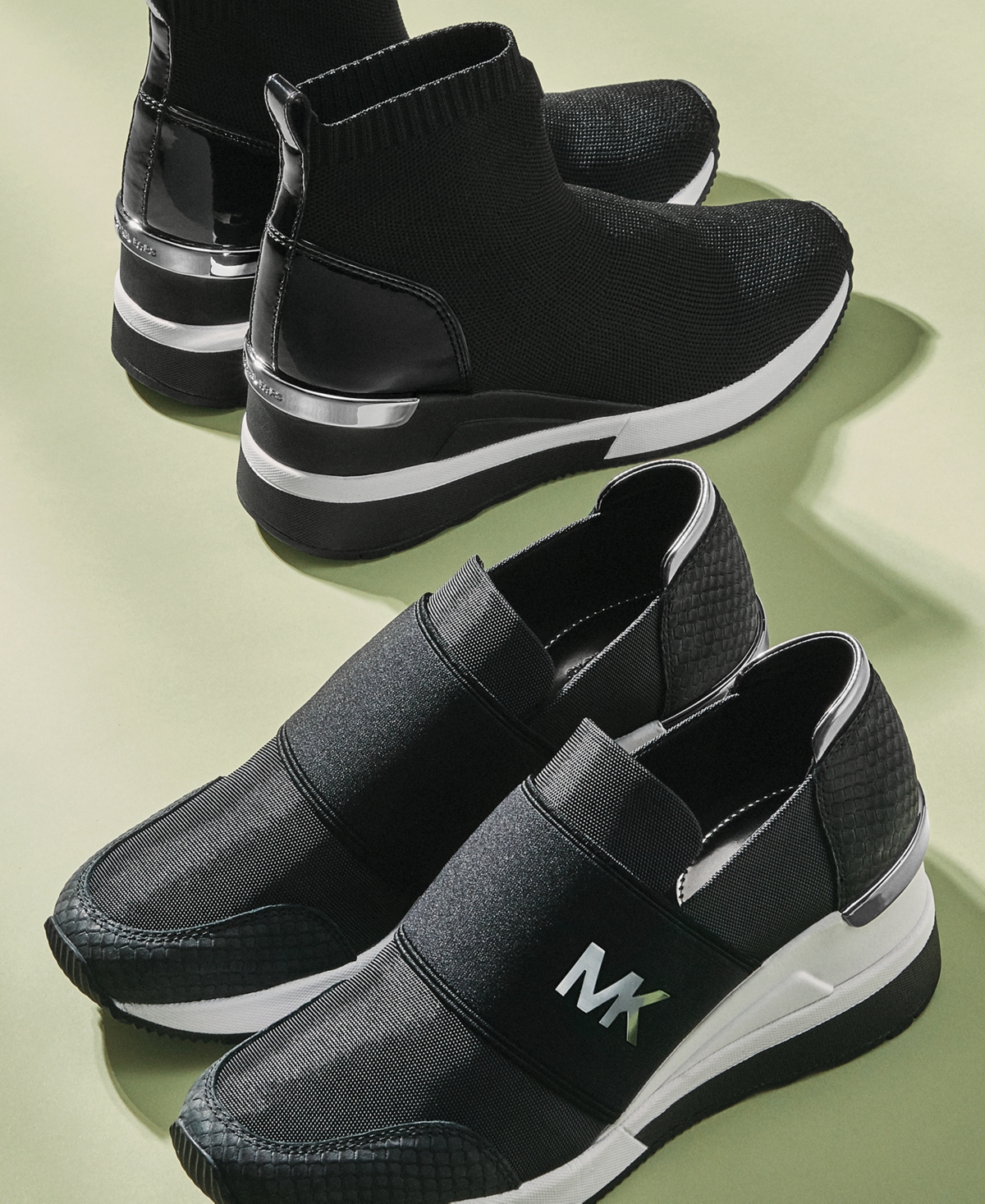 Michael Michael Kors Women's Skyler Wedge Bootie Sock Sneakers