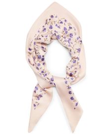 Floral-Print Matte Satin Kite Scarf