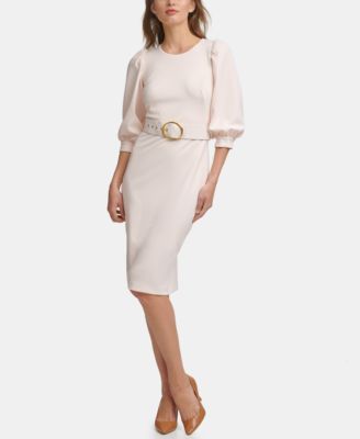 calvin klein belted waist sheath dress