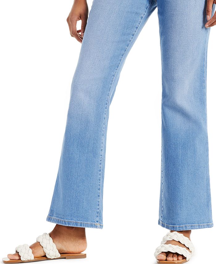 white button front jeans