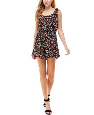 Kingston Grey - Juniors' Floral-Print Romper