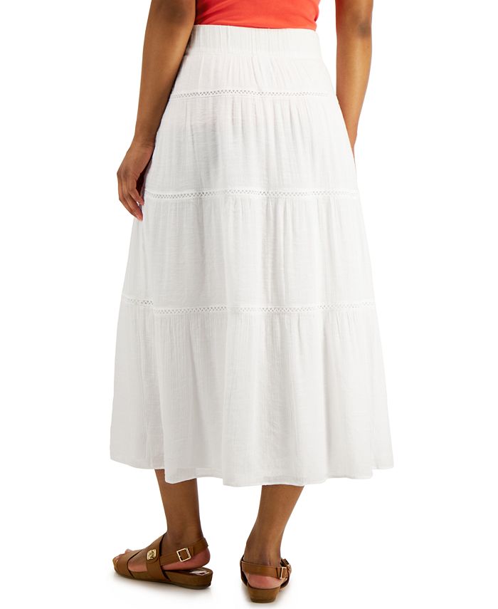 JM Collection Gauze Tiered Skirt, Created for Macy's - Macy's