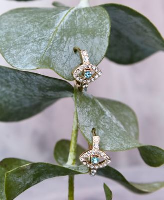 Gold-Tone Evil Eye Huggie Hoop Earrings