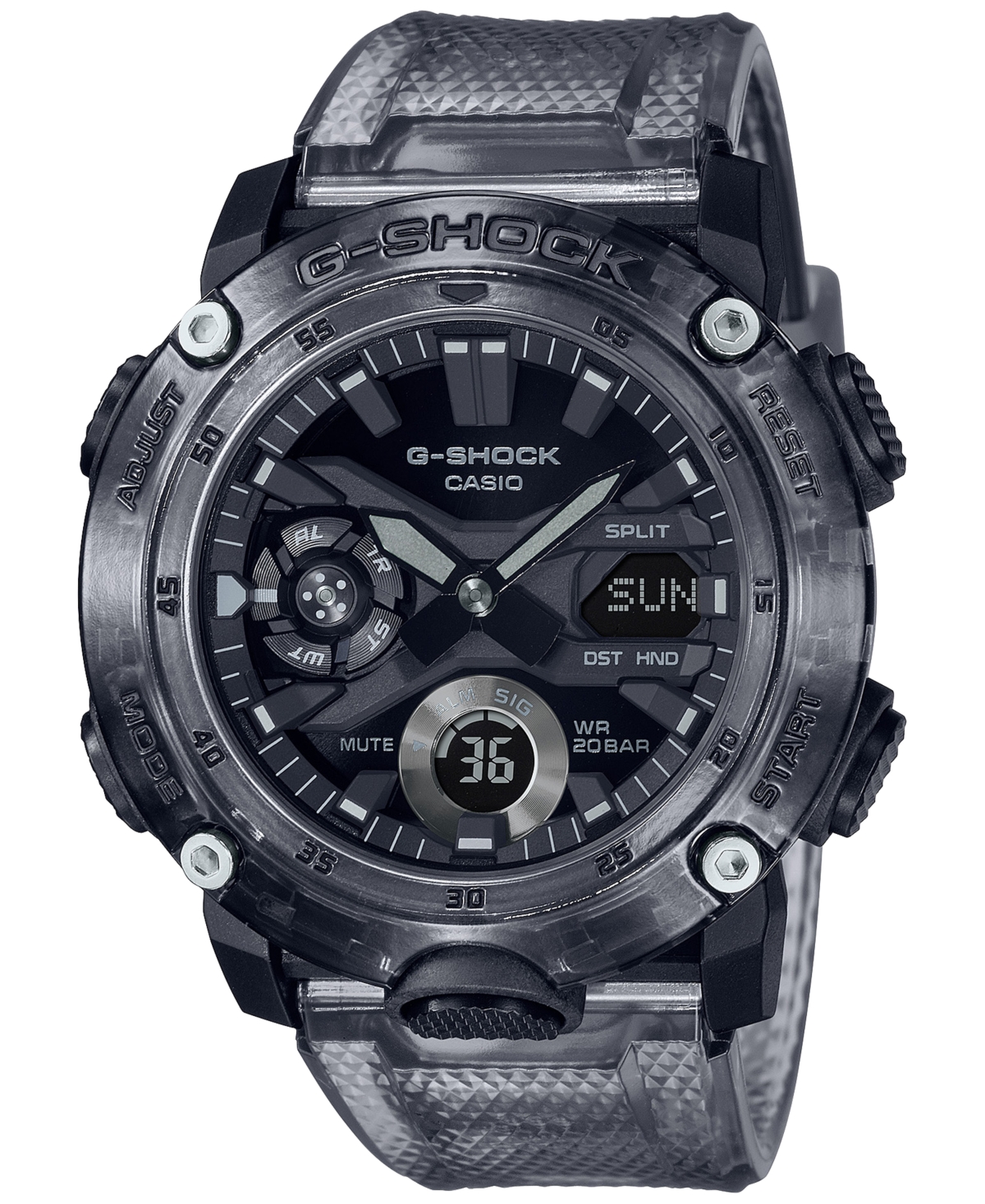 G-Shock Men's Analog-Digital Translucent Smoke Resin Watch 48.7mm GA2000SKE-8A