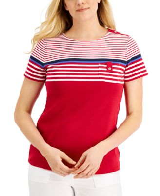 Karen Scott - Lady Stripe Colorblocked Top