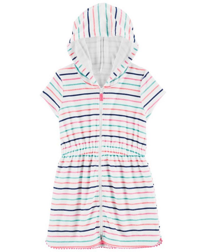 Carter's Little Girls Striped Hooded Cover Up - Macy's