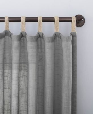 Ceri Linen Texture Jute Tabs Semi-Sheer Tab Top Curtain Panel