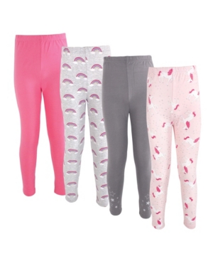 Baby Girls Cotton Pants and Leggings 4 Pack