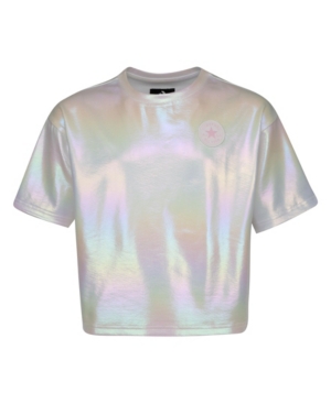 Converse Big Girls Dry Rainbow Chuck Patch Logo T-shirt