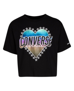 Converse Big Girls Gradient Heart Logo Graphic T-shirt