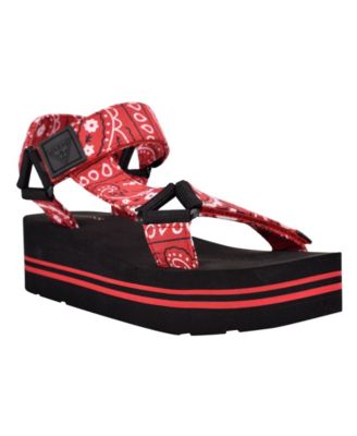 guess strappy platform sandals