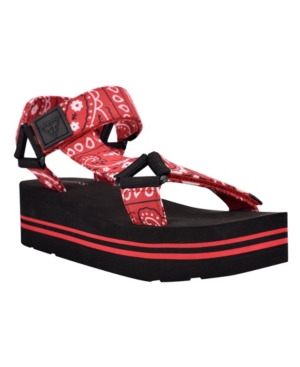 Guess Women's Avin Strappy Platform Sandals Women's Shoes