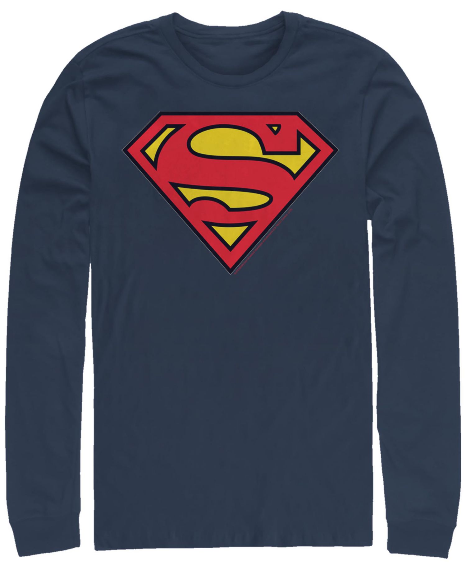 Men's Superman Classic Logo Long Sleeve Crew T-shirt