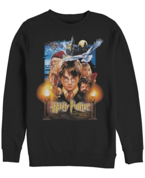 Fifth Sun Men's Harry Potter Sorcerer's Stone Poster Crew Fleece Sweatshirt In Black