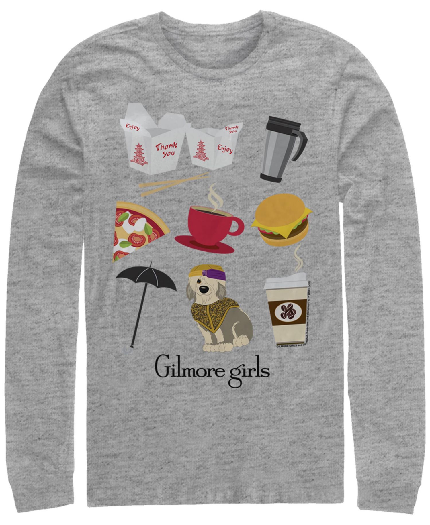 Men's Gilmore Girls TV Icon Jumble Long Sleeve Crew T-shirt