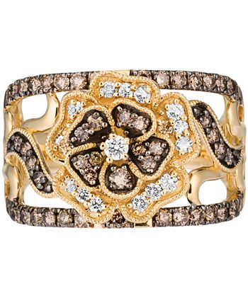 Levian chocolate diamond flower ring