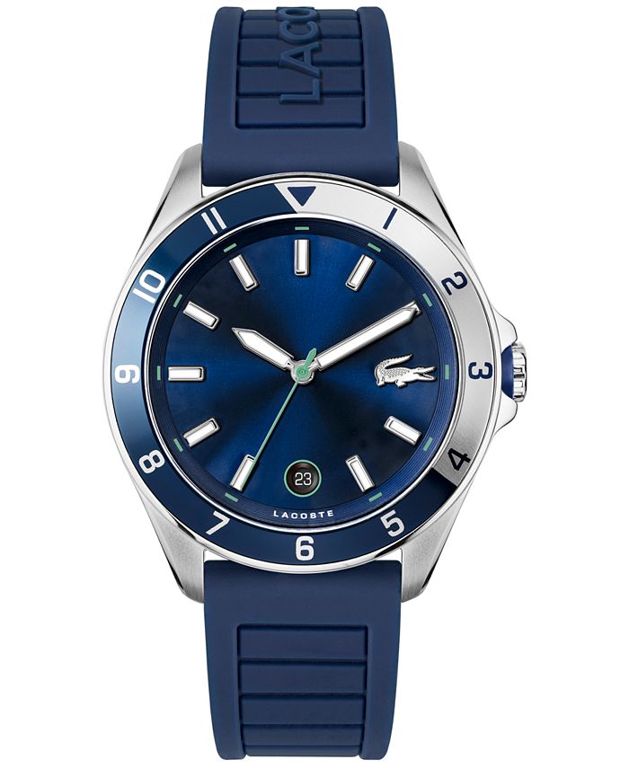 Lacoste - Men's Tiebreaker Blue Silicone Strap Watch 43mm