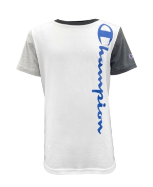 Big Boys Colorblock Vertical Script Short Sleeve T-shirt