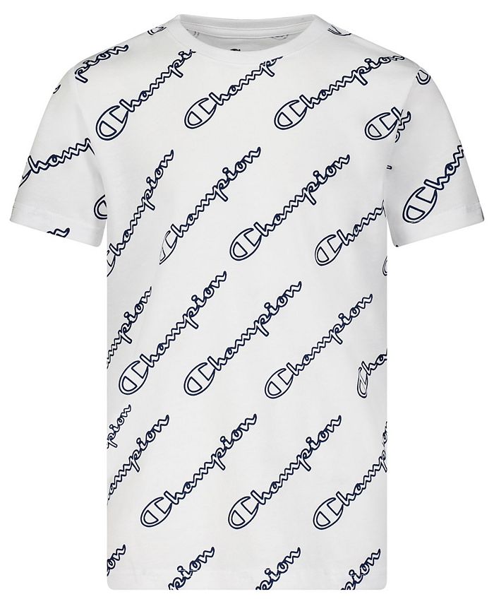 Pris Rastløs Klasseværelse Champion Big Boys All Over Print Diagonal Script Short Sleeve T-shirt &  Reviews - Shirts & Tops - Kids - Macy's