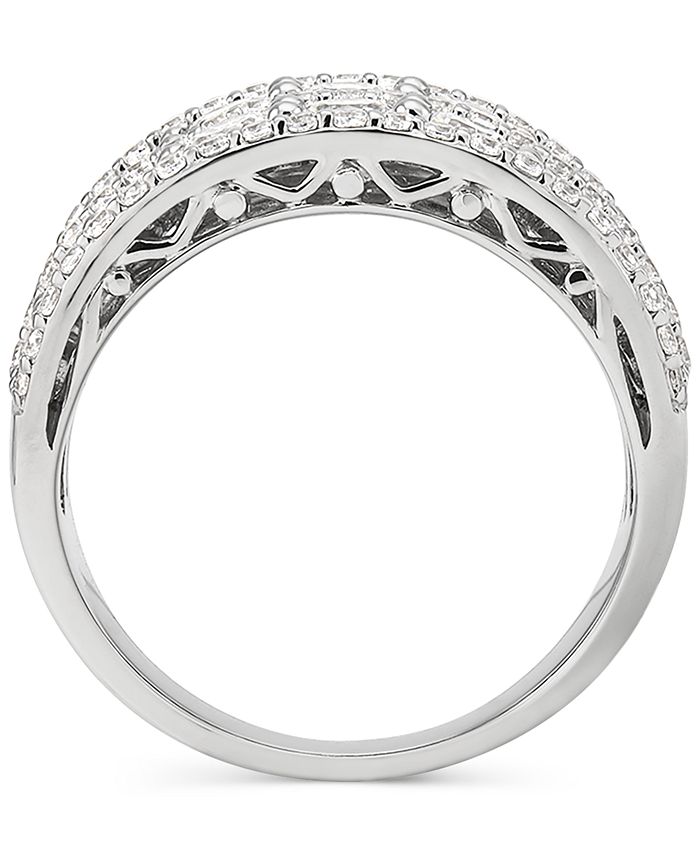 Arabella Cubic Zirconia Two Row Statement Ring in Sterling Silver