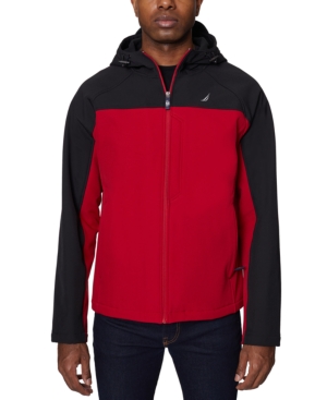 Men's Zip-Front Color Block Soft Shell Hoodie