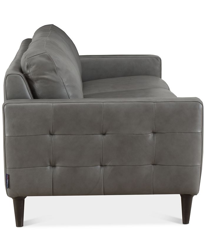 Furniture CLOSEOUT! Locasta 84" Tufted Leather Sofa, Created for Macy's