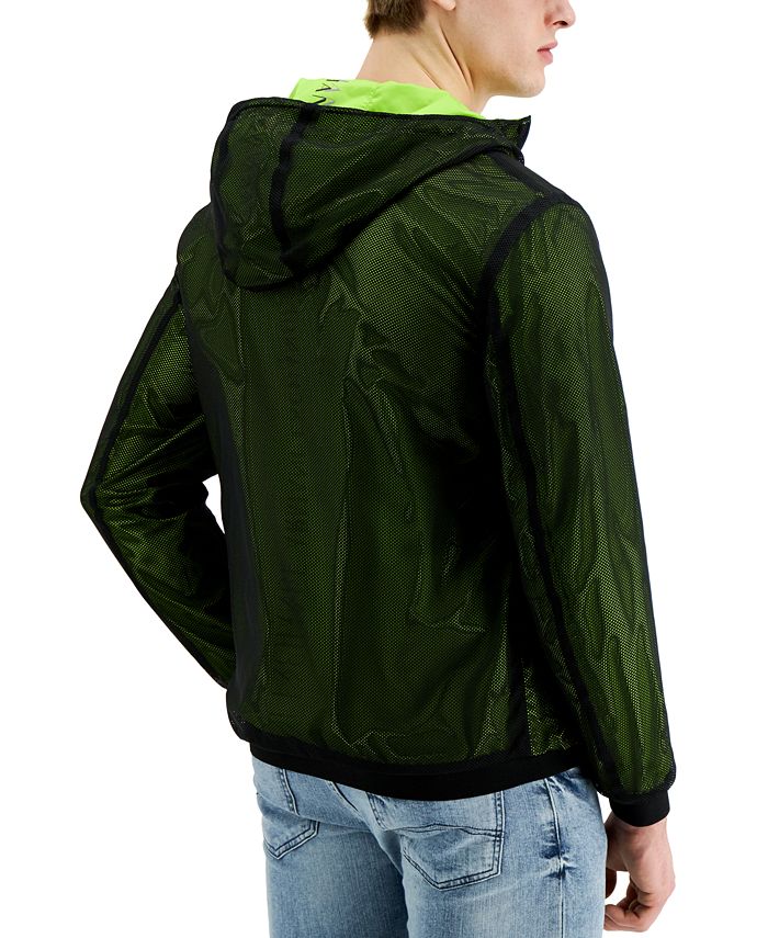 A|X Armani Exchange Men's Acid Lime Reversible Hooded Jacket & Reviews ...