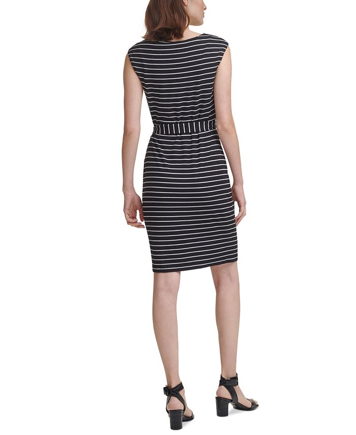 Calvin Klein Women's Asymmetrical Zip Sheath Dress Black Size 14