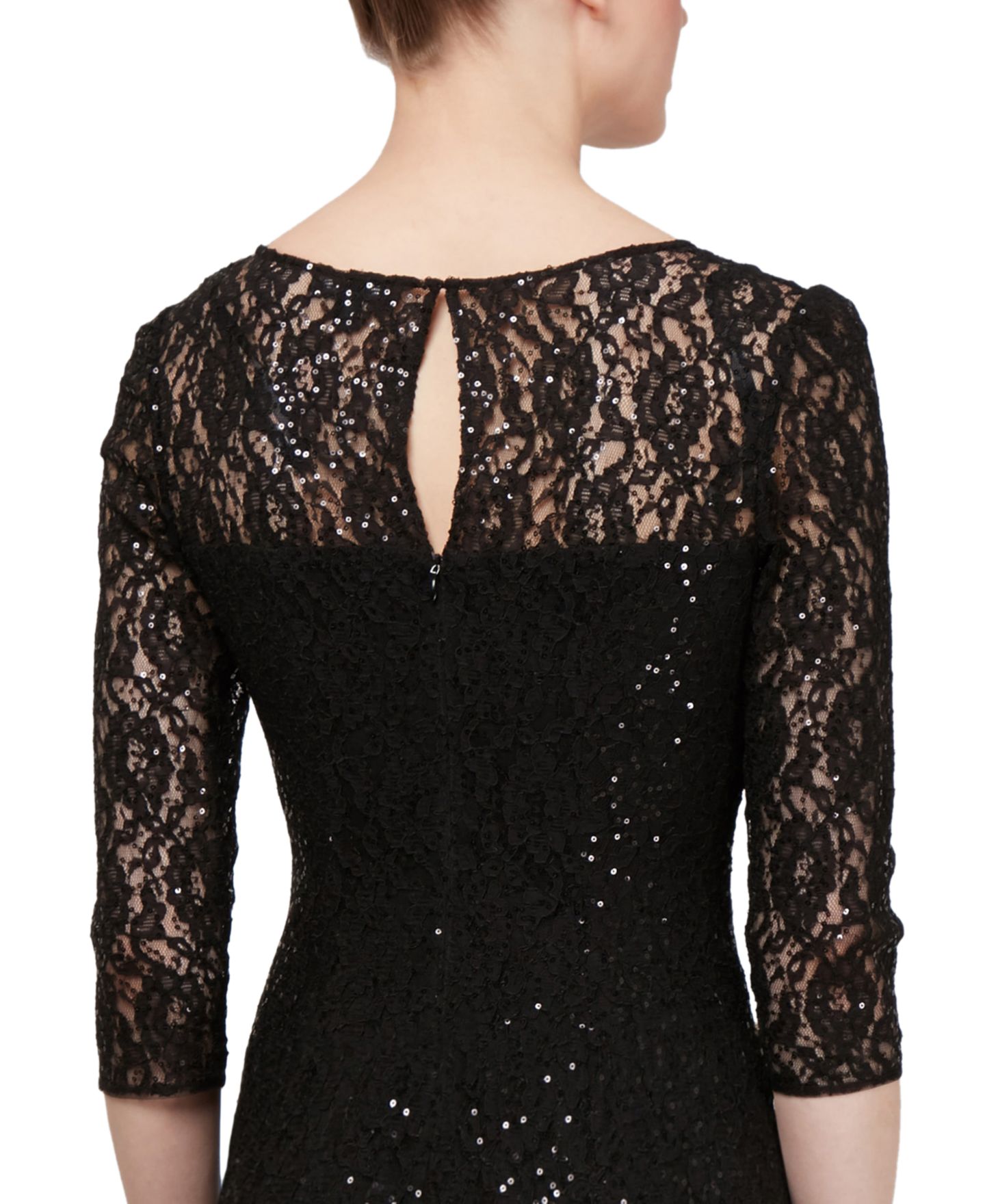 Женское платье SL Fashions 3/4-Sleeve Sequin Lace, цвет: Чёрный — фото 4