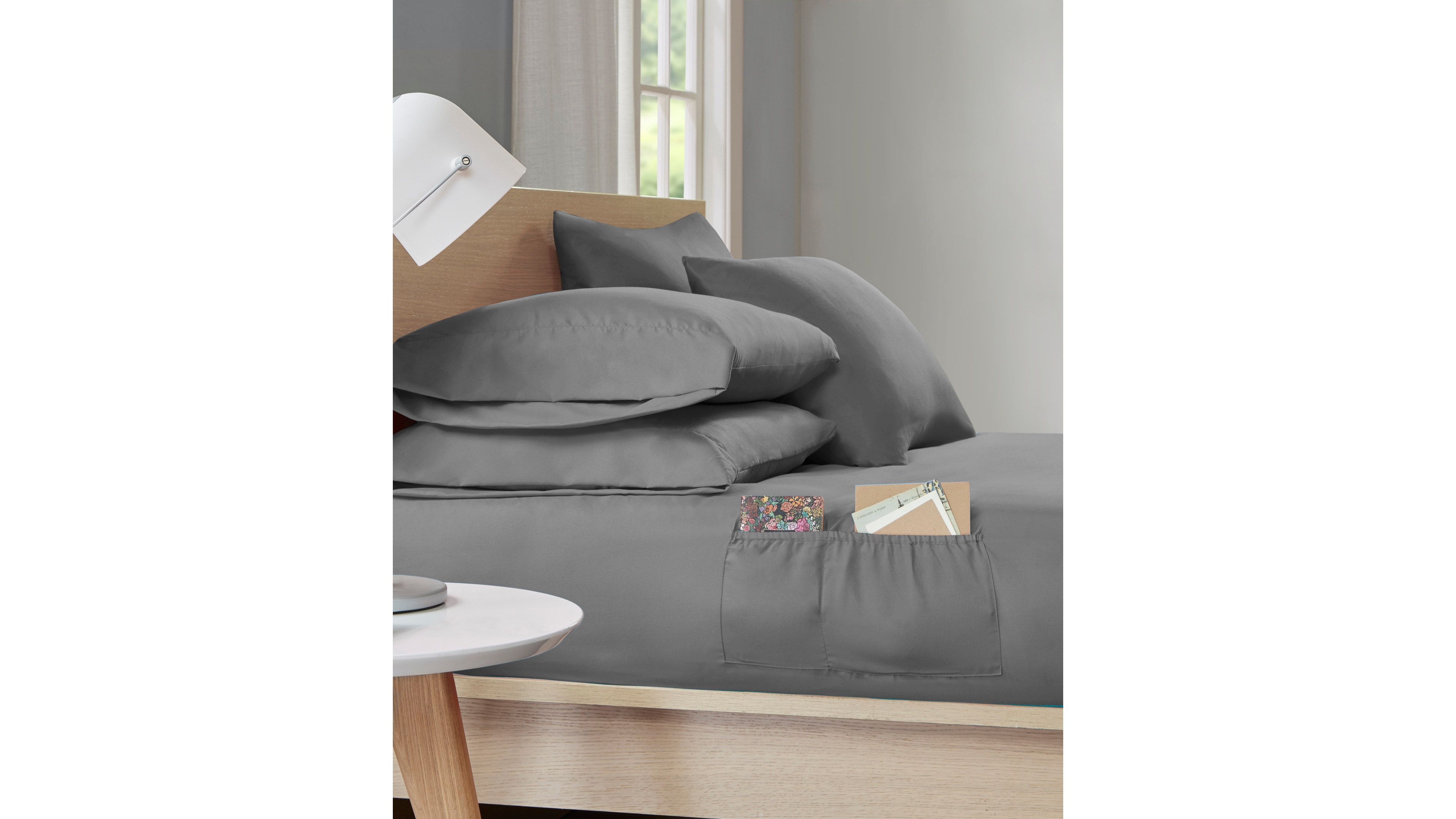 Intelligent Design Side Storage Pockets Microfiber 6-Pc. Sheet Set, Full