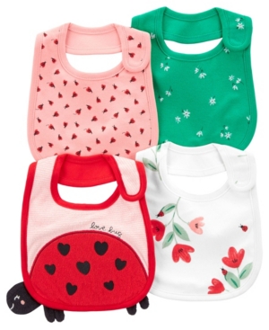 Carter's Baby Girls Ladybug Teething Bibs Pack of 4