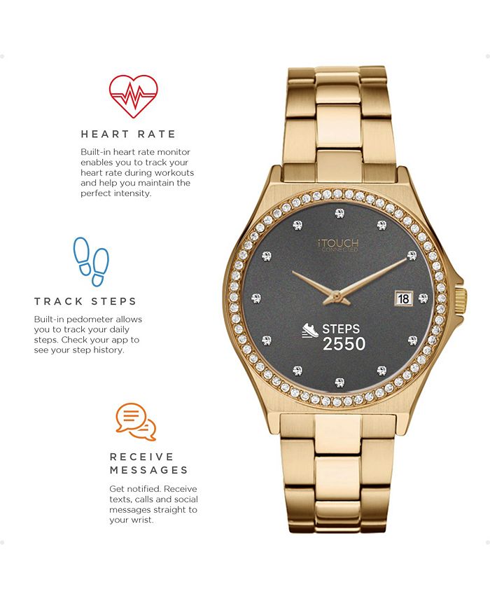 iTouch Connected Women's Hybrid Smartwatch Fitness Tracker Crystal