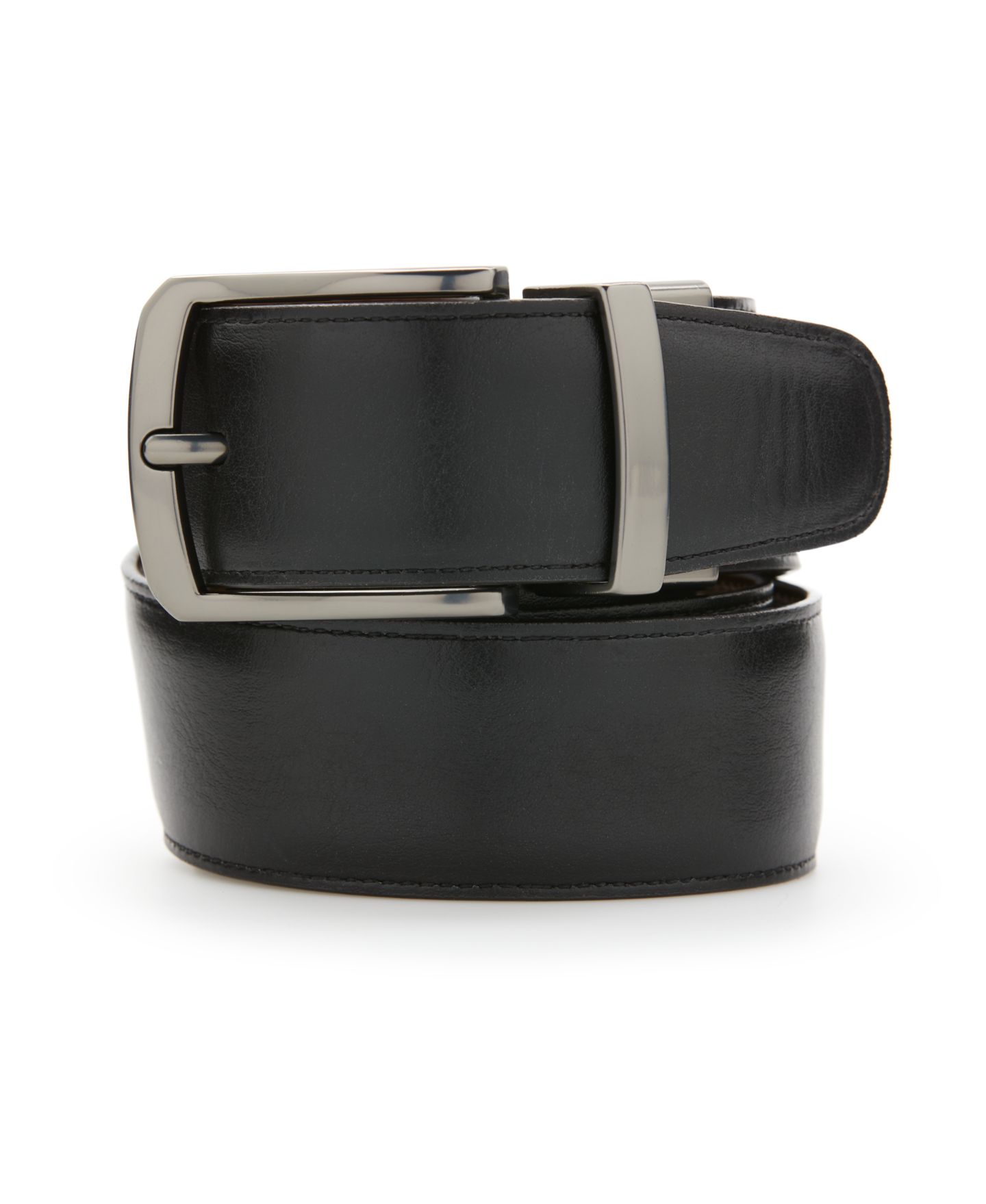 Мужской ремень Perry Ellis Portfolio Reversible Leather-Blend Belt, цвет: Светло-коричневый — фото 2