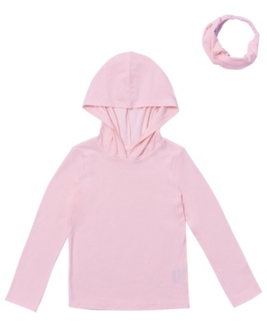 Toddler Girls Hooded Tee with Match Back Headband