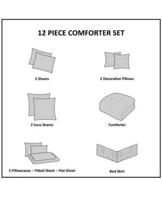 Emilia Jacquard 12-Pc. Comforter Set, King