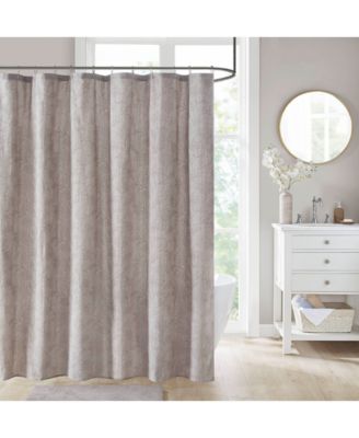 Décor Studio - Marissa Cotton Textured Floral 72" x 72" Shower Curtain