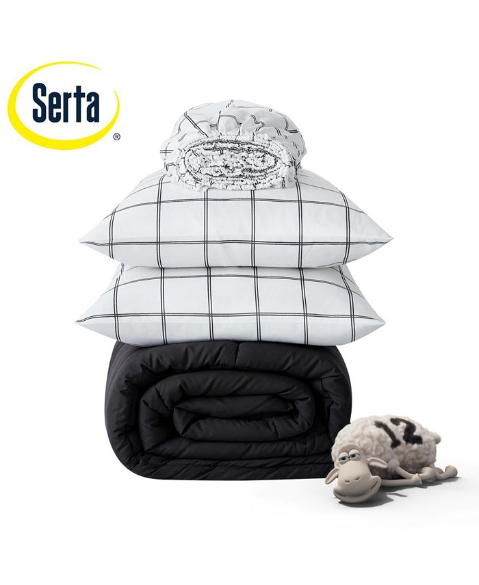 Serta Simply Clean Antimicrobial Reversible Full Bed in a Bag Set,7