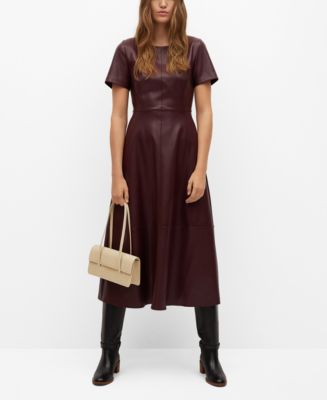 MANGO Women's Faux-Leather Dress - Macy's