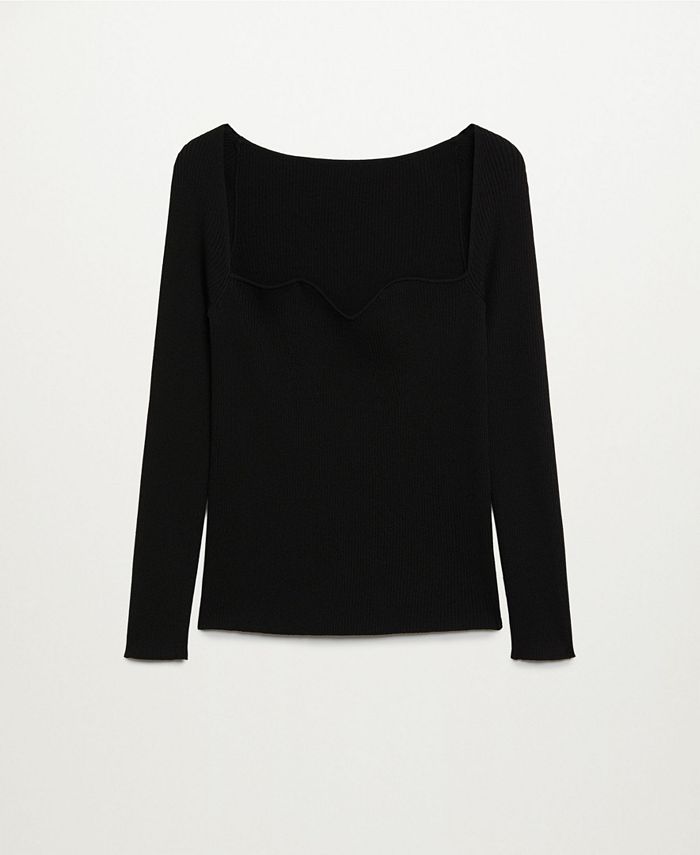 MANGO Women's Sweetheart Neckline Sweater - Macy's