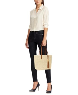 【Ralph Lauren】大容量♪ Straw Medium Whitney Tote Straw Medium Whitney Tote | Ralph Lauren